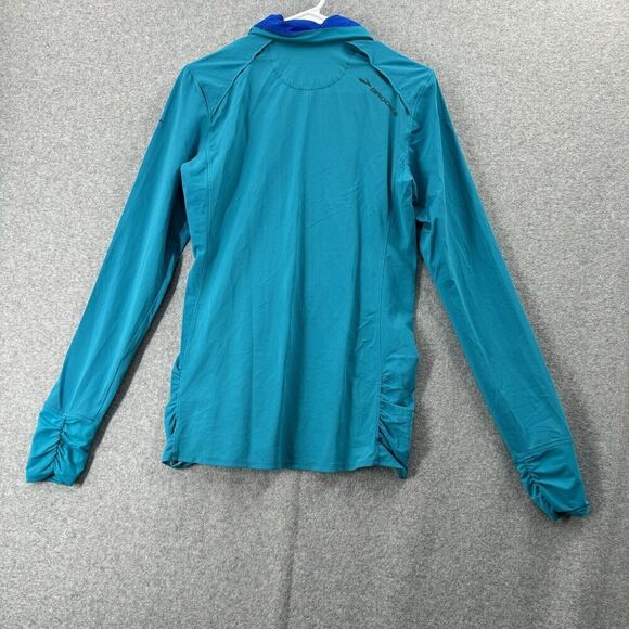 BROOKS Equilibrium Top Women’s Medium Vented Long Sleeve Running 1/2 Zip Blue - Picture 11 of 14